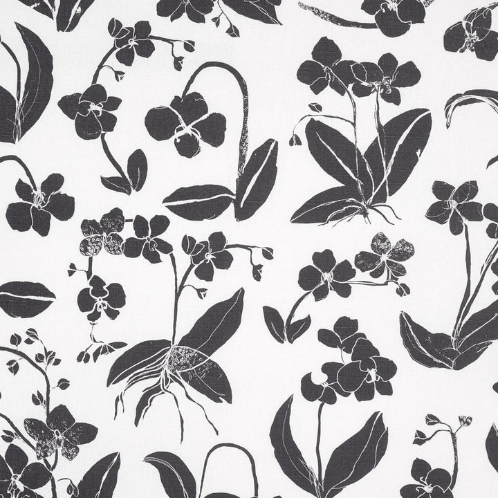Orchids Have Dreams Soft Black 180510 by Schumacher Fabric Schumacher Fabric Orchids Have Dreams Soft Black 180510Fabric LINEN 55% SCOTLAND </p><p>Repeat: H: VERT. 36" (91CM), V: HORZ. 54" (137CM) 54" (137CM) - Fabric Carolina -