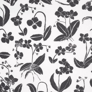 Orchids Have Dreams Soft Black 180510 by Schumacher Fabric