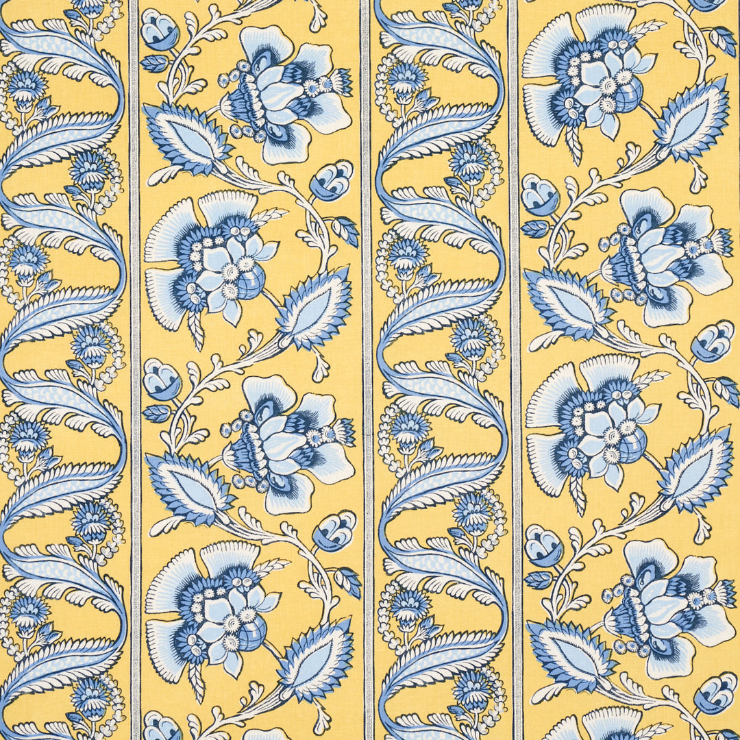 Marielle Vine - Yellow & Delft by Schumacher Fabric