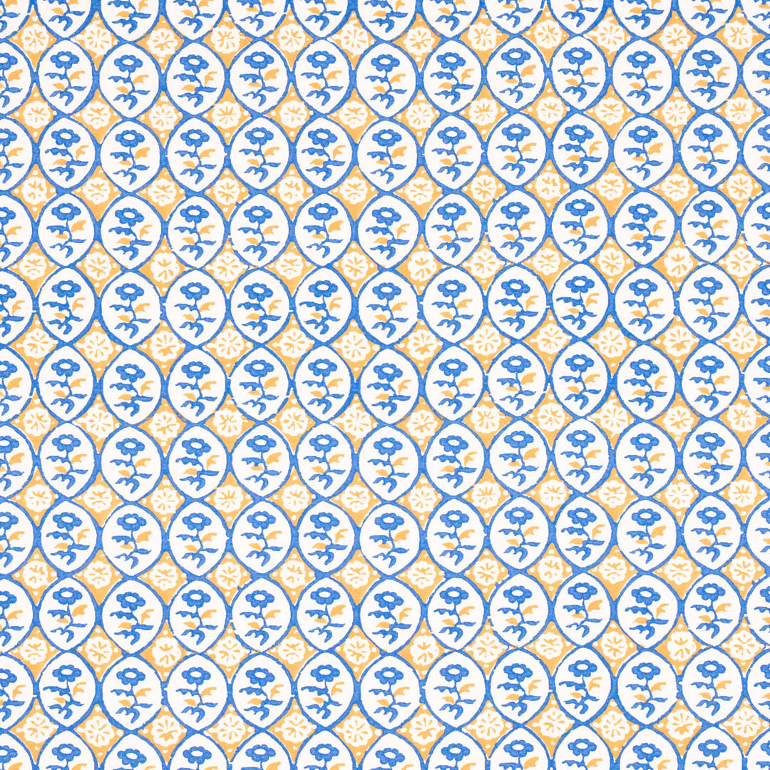 Josiane Floral - Yellow & Blue by Schumacher Fabric