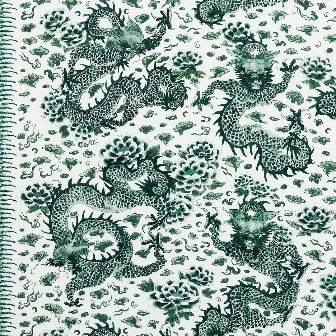 Empress Dragon - Emerald by Schumacher Fabric