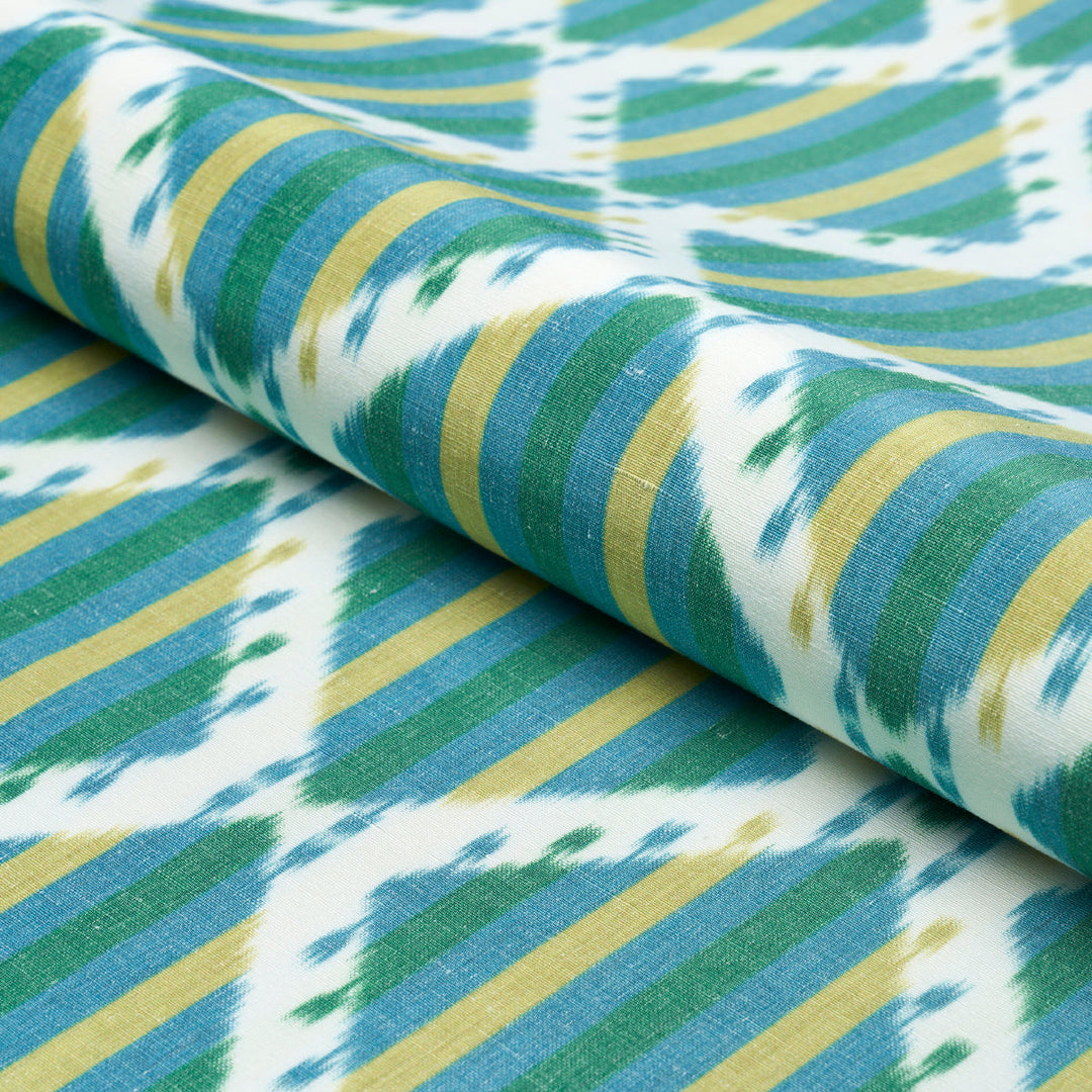 Kai Striped Ikat - Green by Schumacher Fabric