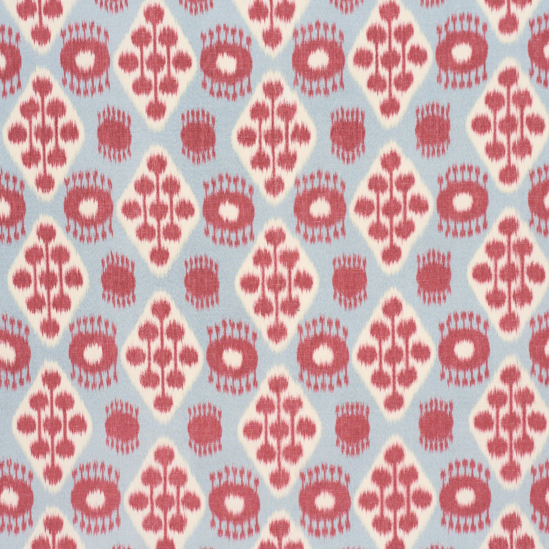 Hamilton Ikat - Sky And Cherry by Schumacher Fabric