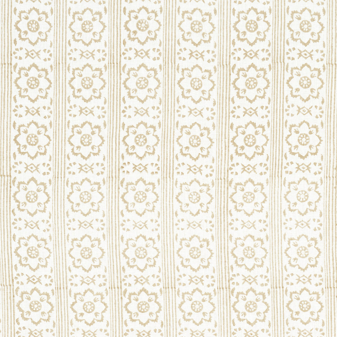 Sunda Hand Block Print - Neutral by Schumacher Fabric