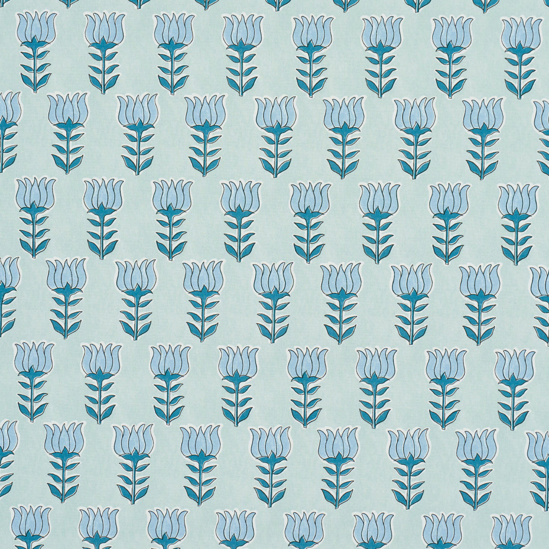 Mia Tulip - Mineral & Blue by Schumacher Fabric