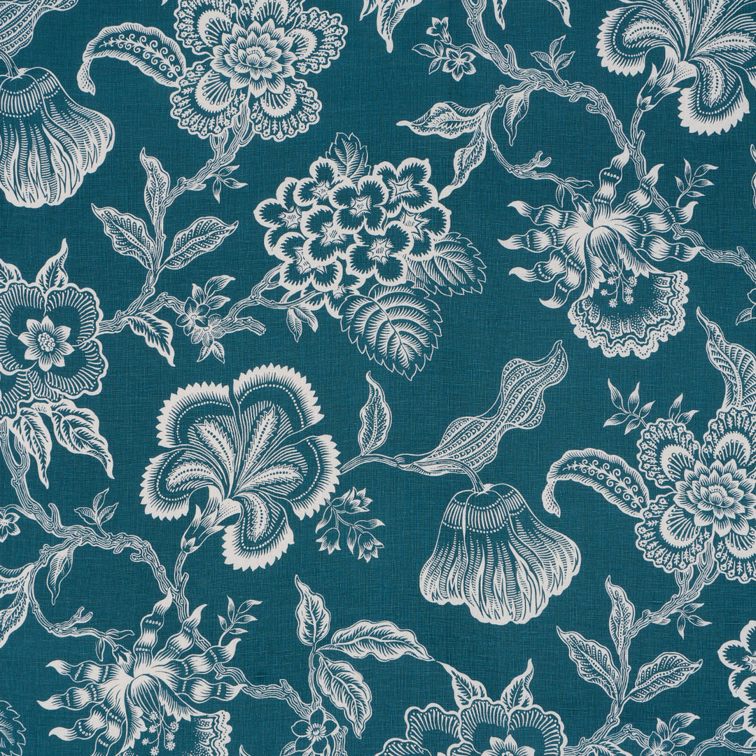 Hothouse Flowers Silhouette - Peacock by Schumacher Fabric
