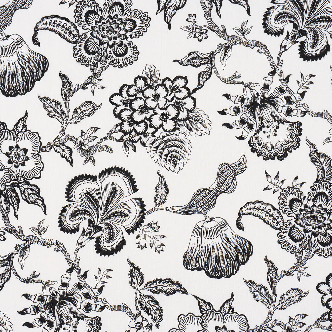 Hothouse Flowers Silhouette - Black & White by Schumacher Fabric