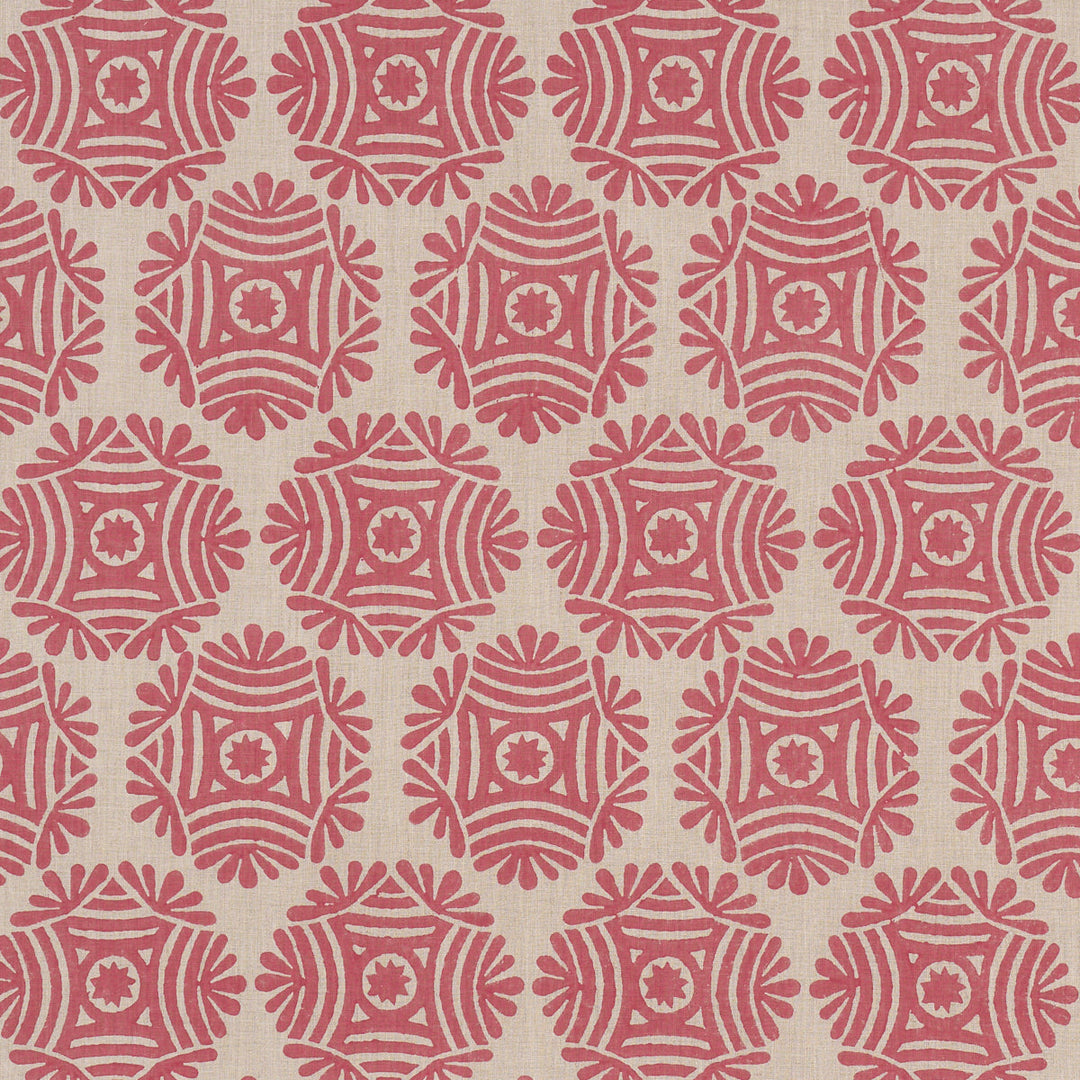 Gilded Star Hand Block - Red by Schumacher Fabric