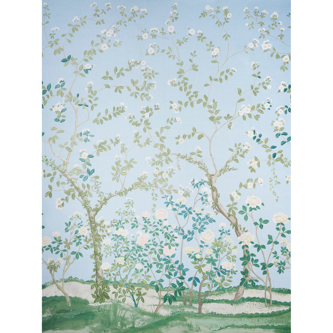 Madame De Pompadour Panel - Blue by Schumacher Fabric