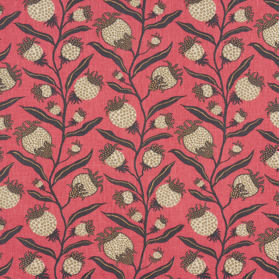 Thistle Vine - Red & Gold by Schumacher Fabric