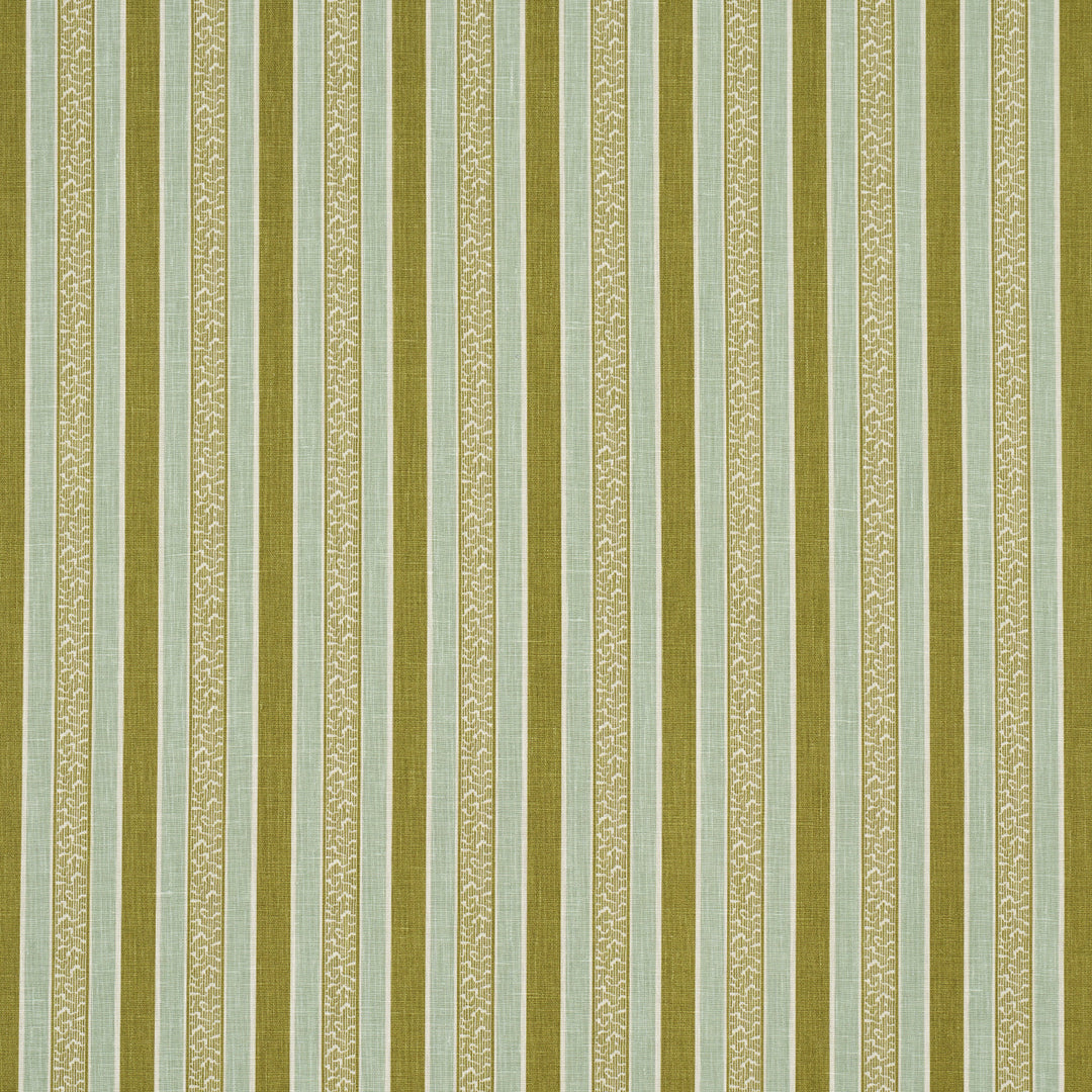 Auguste Stripe - Ciel & Leaf by Schumacher Fabric