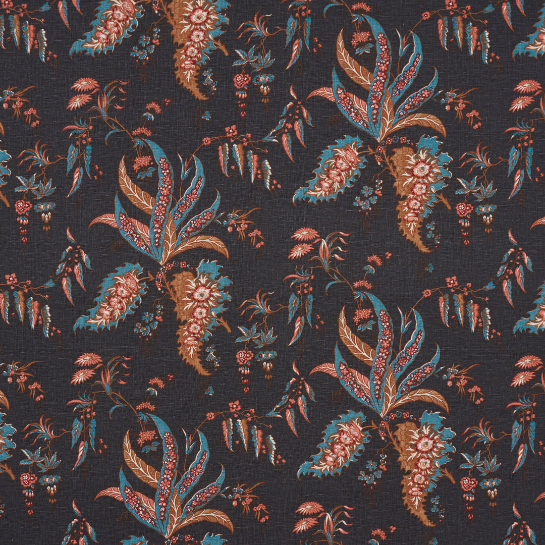 Apolline Botanical - Rouge & Noir by Schumacher Fabric