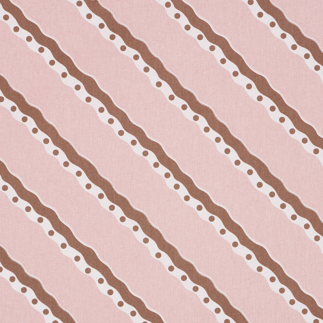 Rousseau Stripe - Cocoa & Blush by Schumacher Fabric