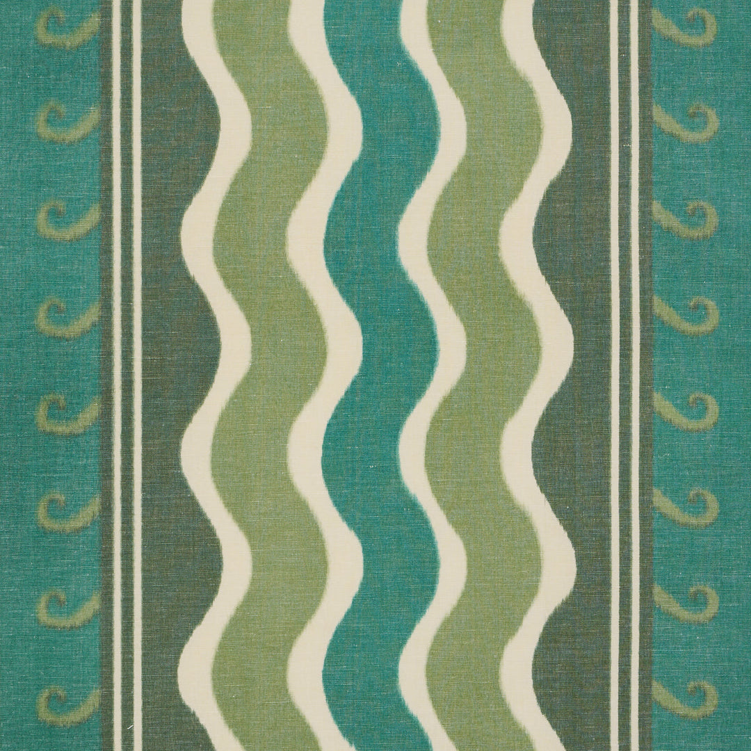 Roman Reverie - Teal & Leaf by Schumacher Fabric