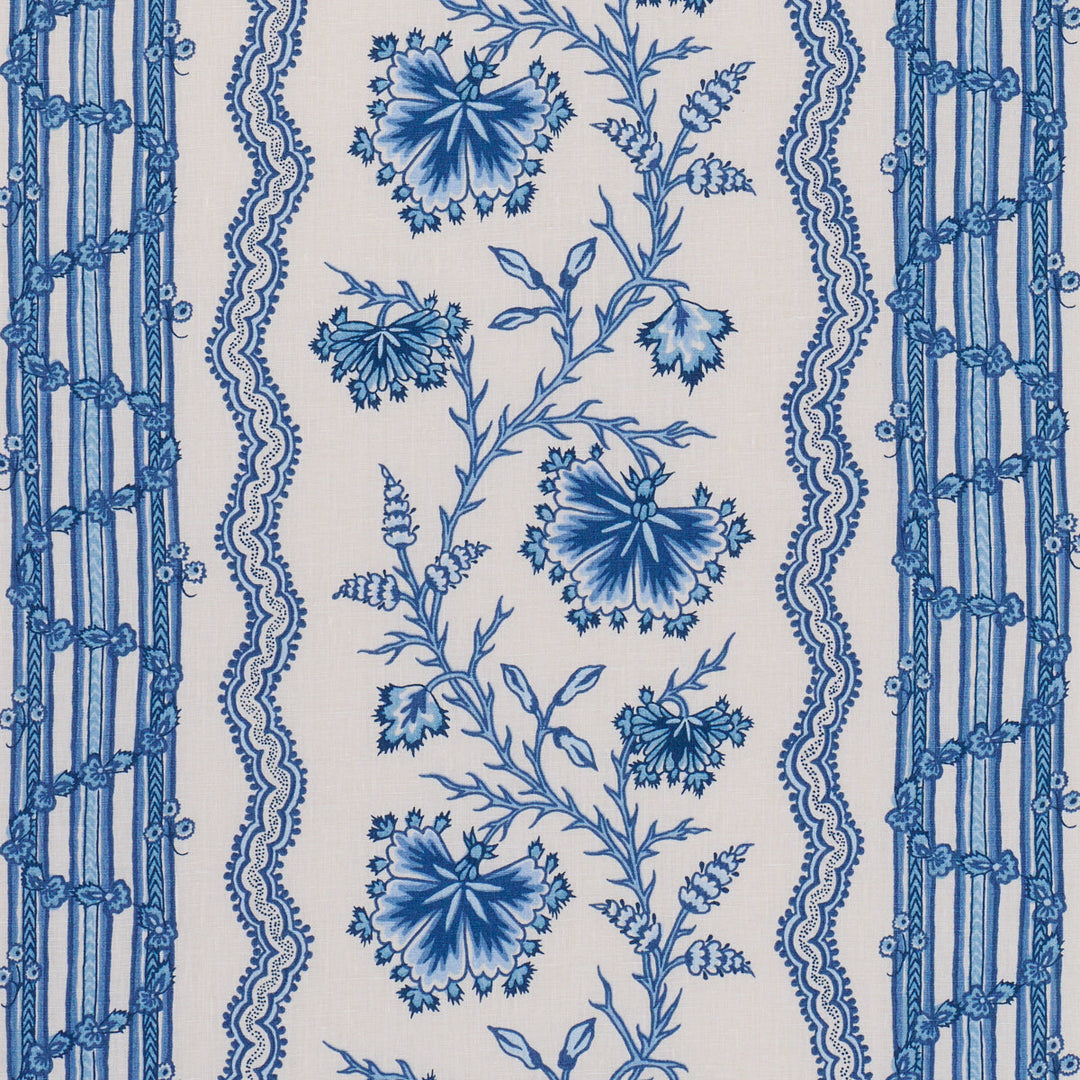 Parvati Floral Stripe - Delft by Schumacher Fabric