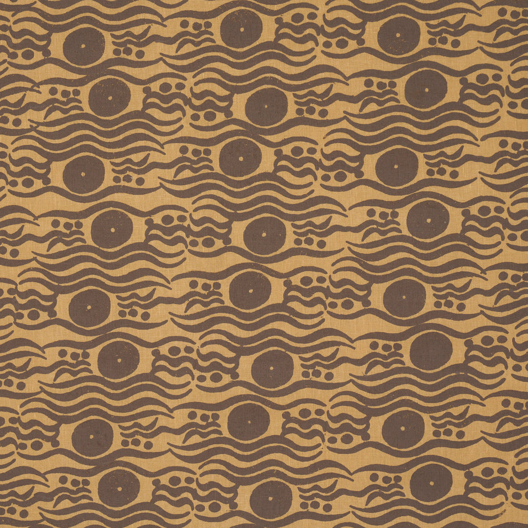 Bosphorus Hand Block - Ochre & Brown by Schumacher Fabric