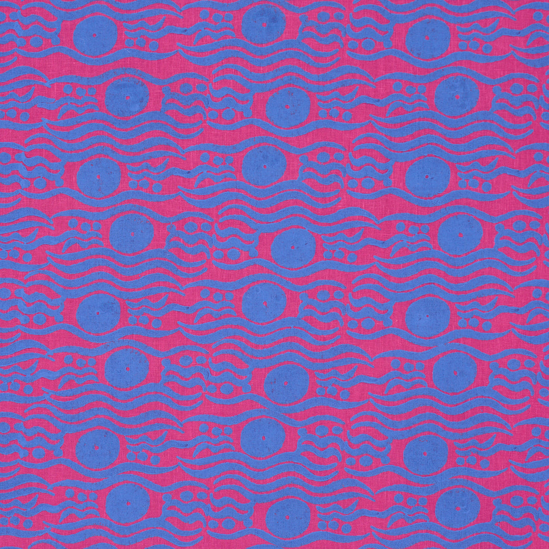 Bosphorus Hand Block - Fuchsia & Blue by Schumacher Fabric