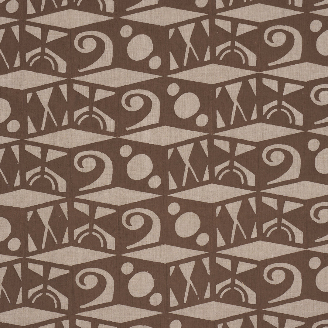 Tarot Hand Block - Brown by Schumacher Fabric