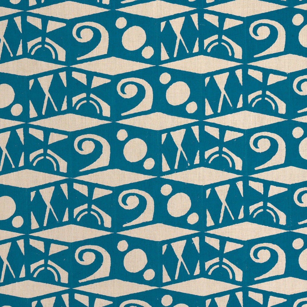 Tarot Hand Block - Mineral Blue by Schumacher Fabric