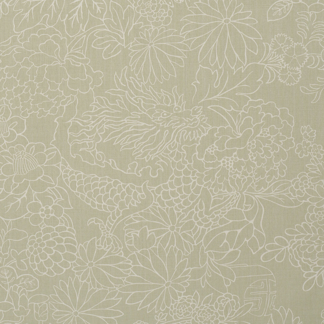Chiang Mai Dragon Silhouette - Almond Dust by Schumacher Fabric