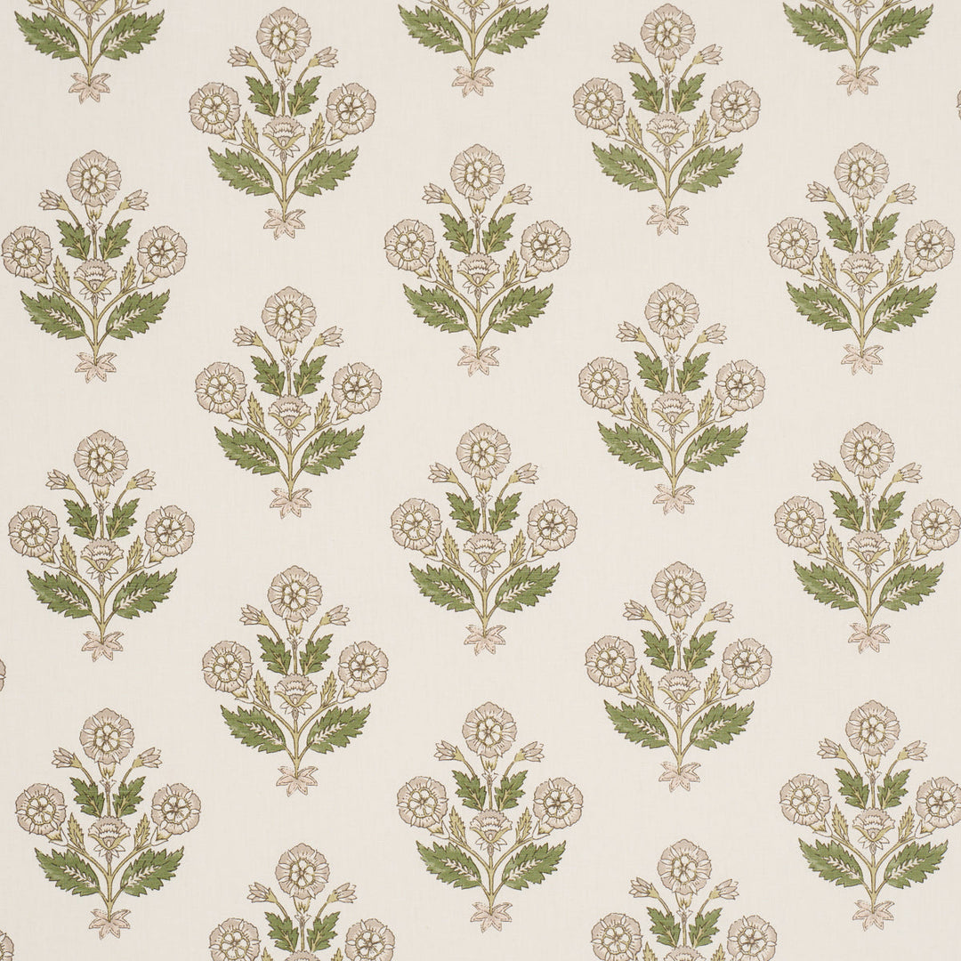 Dalila Hand-Screen Print - Green by Schumacher Fabric