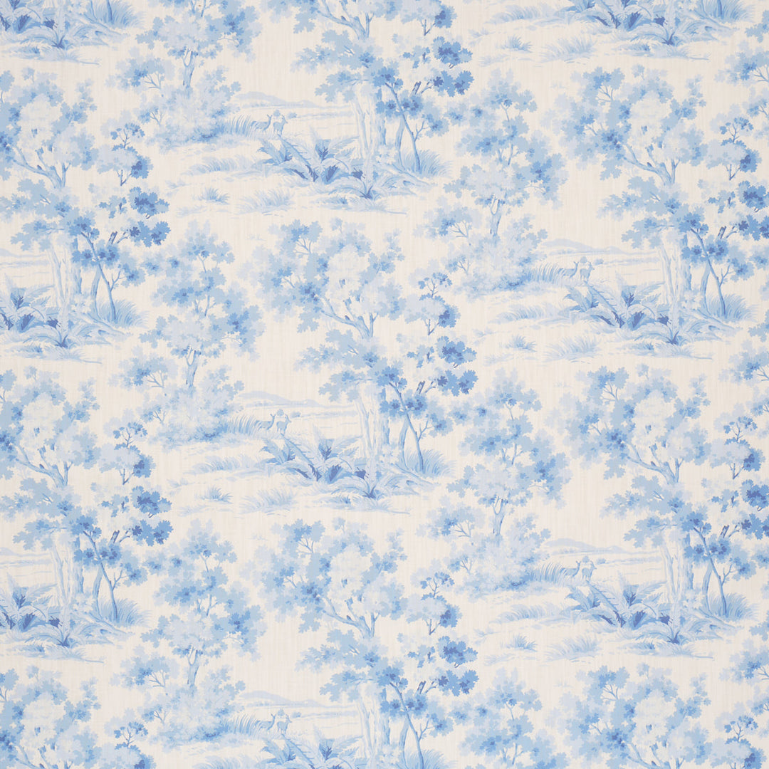 Countryside Morning - Blue And White by Schumacher Fabric