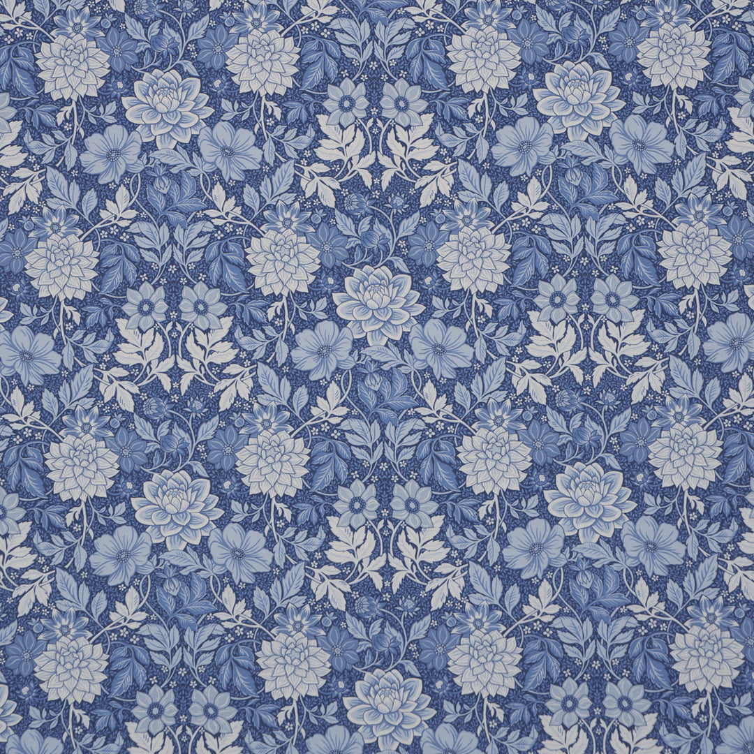 Dahlia Garden - Blue And White by Schumacher Fabric