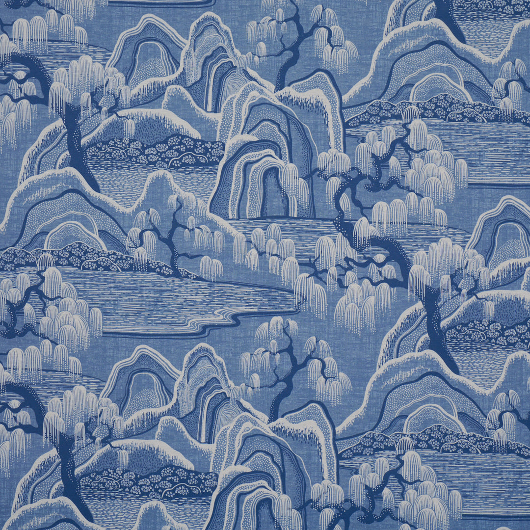 Indigo Garden - Blue And White by Schumacher Fabric