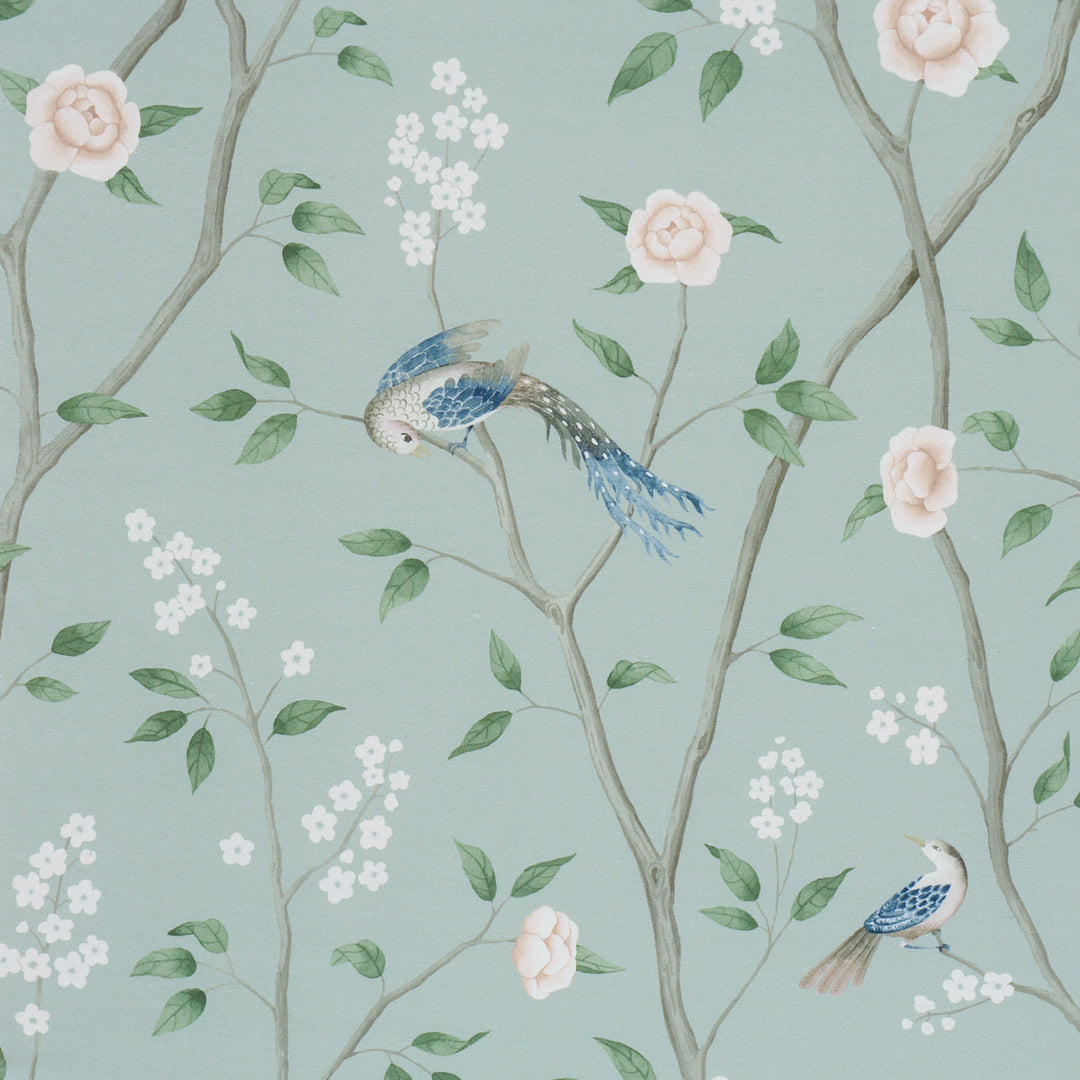 Paradise Birds - Mineral by Schumacher Fabric