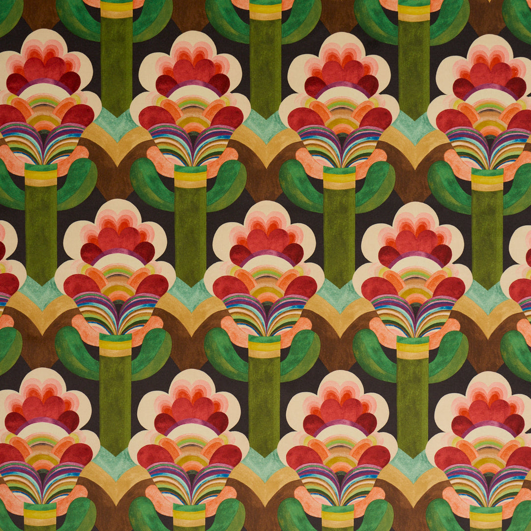 Fleur Indienne Velvet - Cinnabar by Schumacher Fabric