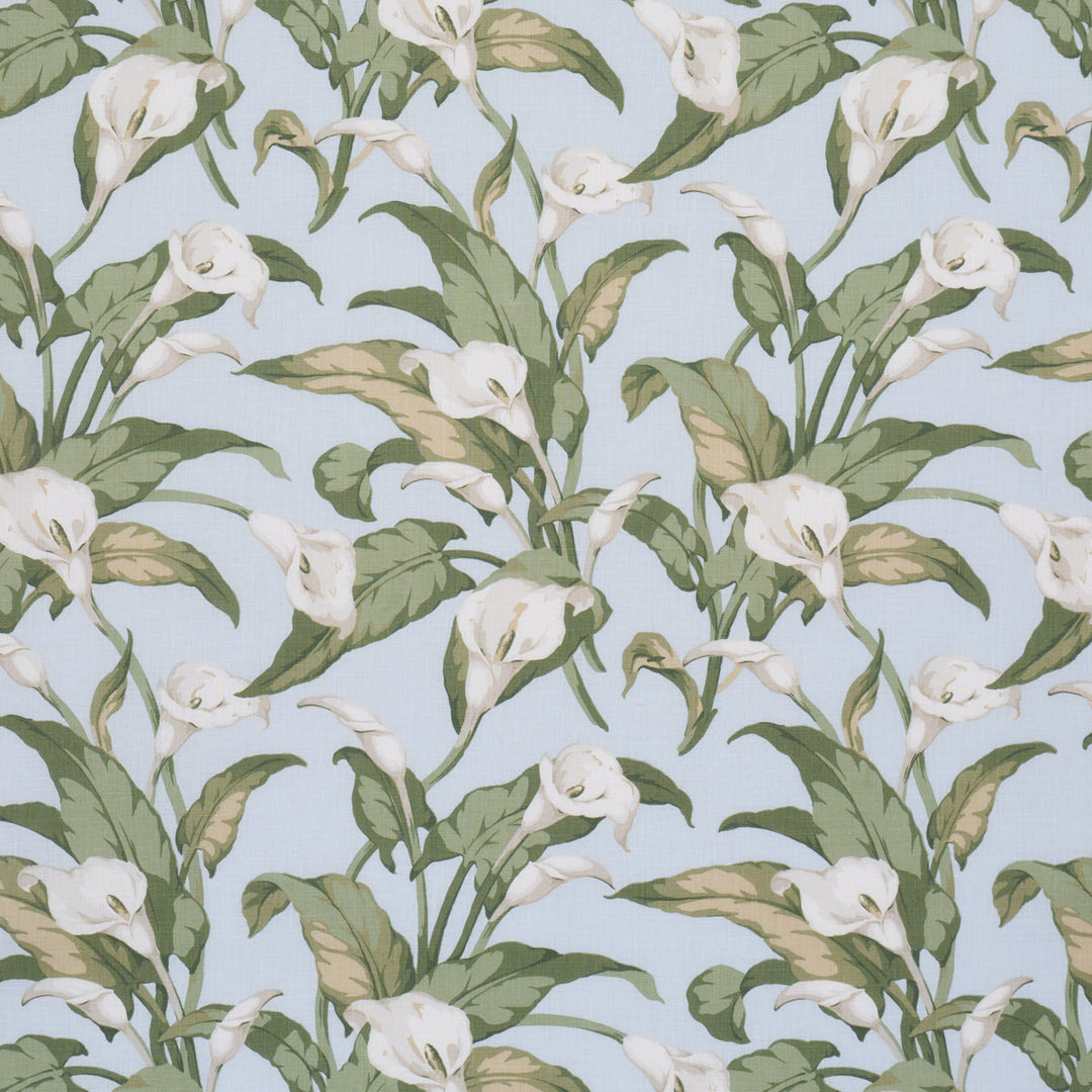 Arum Lilies - Sky by Schumacher Fabric