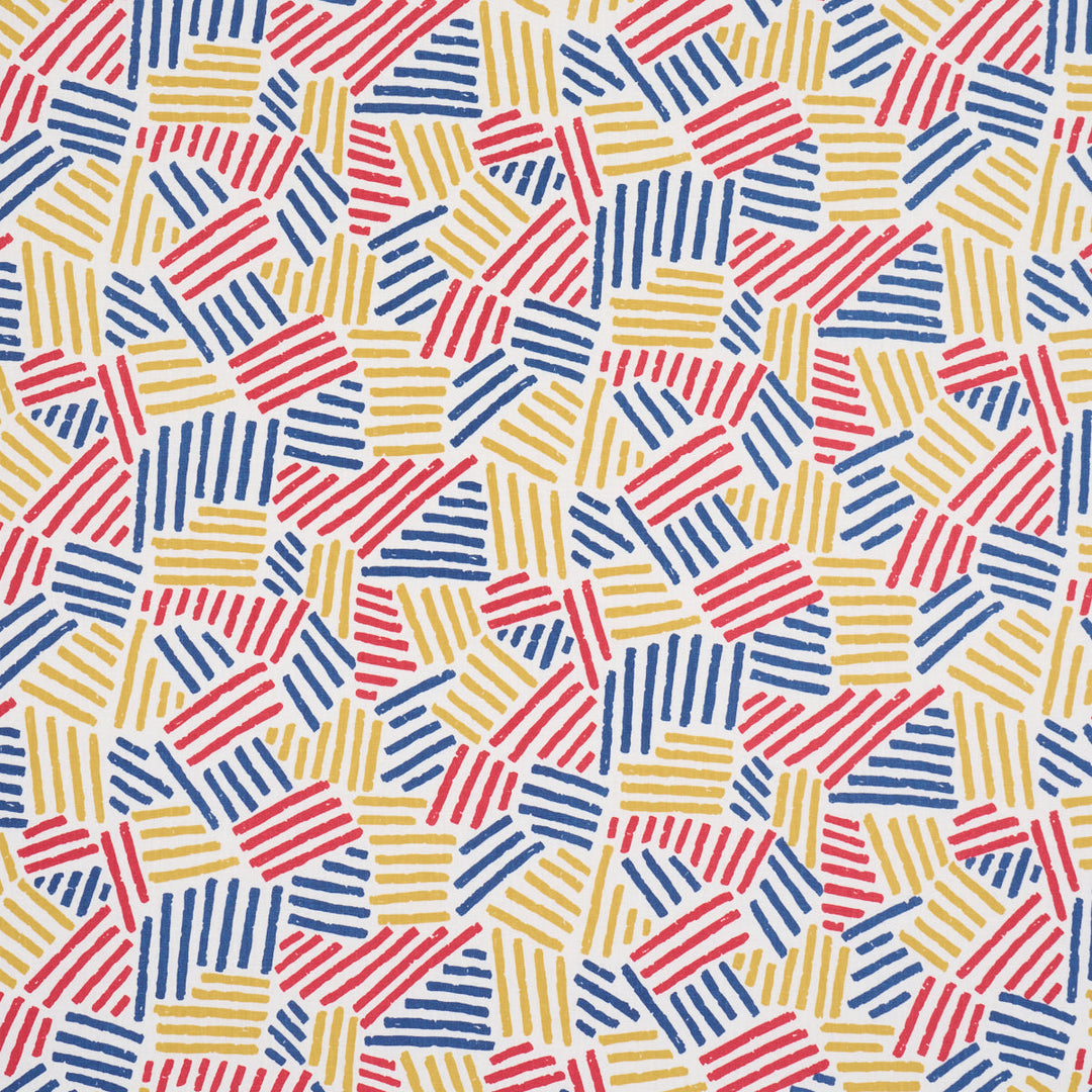 Hatchmark Hand-Print - Primary by Schumacher Fabric