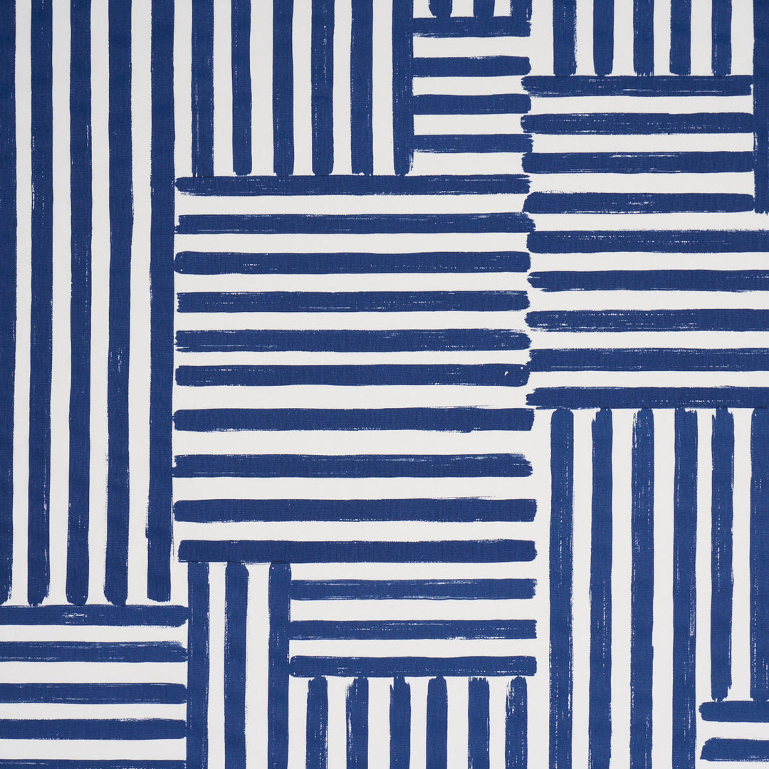Parson'S Stripe Hand-Print - Navy by Schumacher Fabric