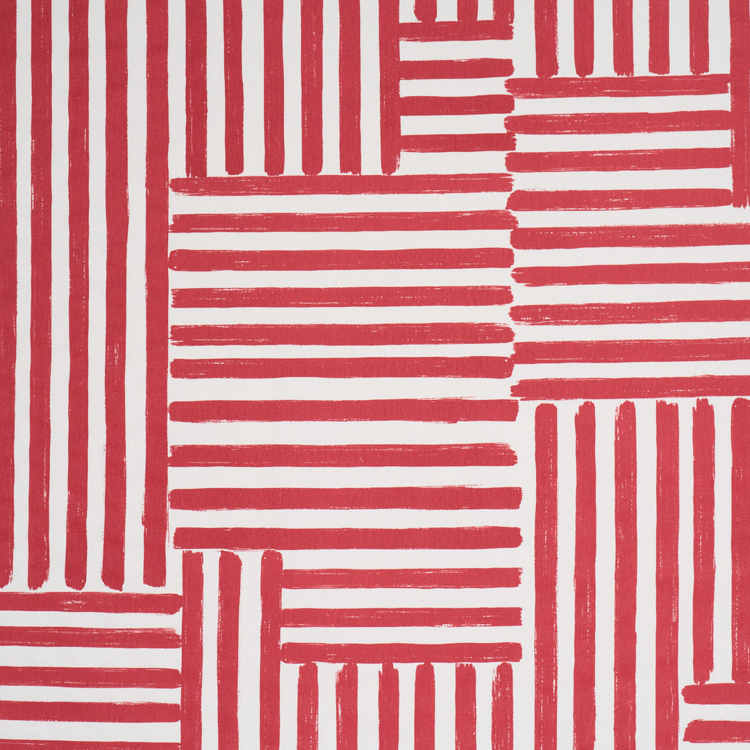 Parson'S Stripe Hand Print - Red by Schumacher Fabric