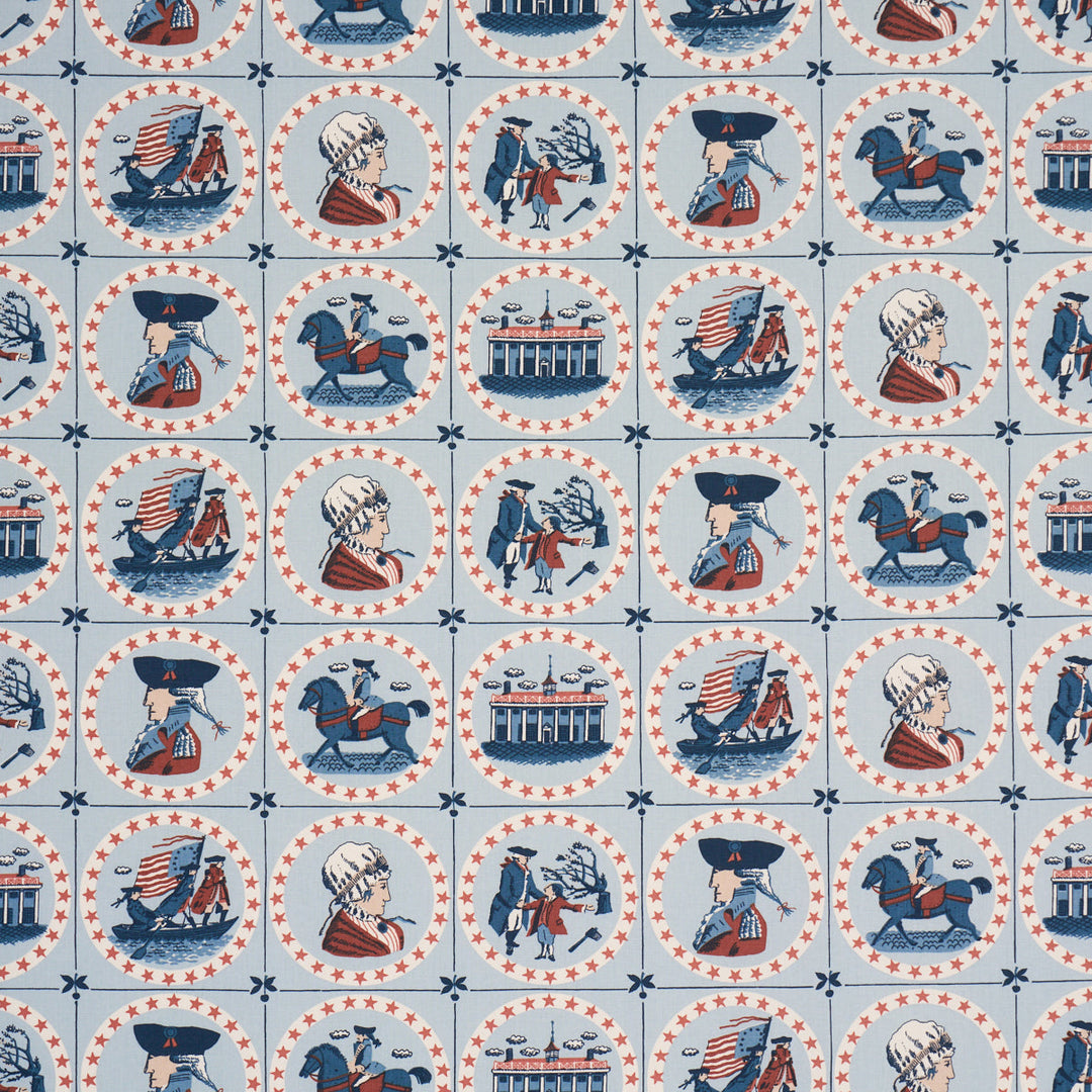 George Washington - Sky by Schumacher Fabric