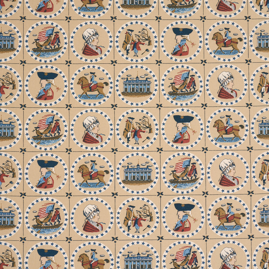 George Washington - Neutral by Schumacher Fabric
