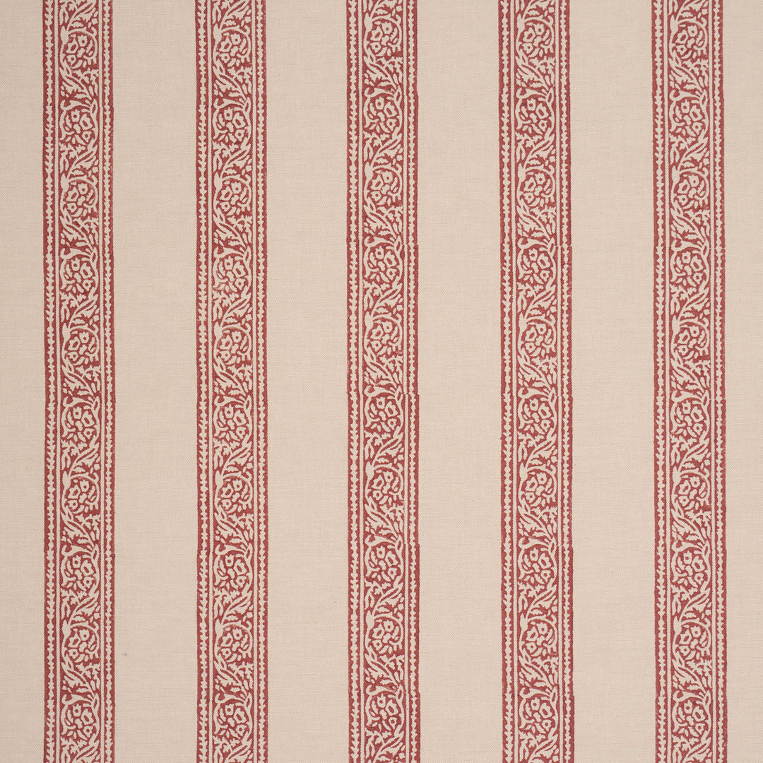 Mahdavi Stripe Hand-Block Print - Red by Schumacher Fabric