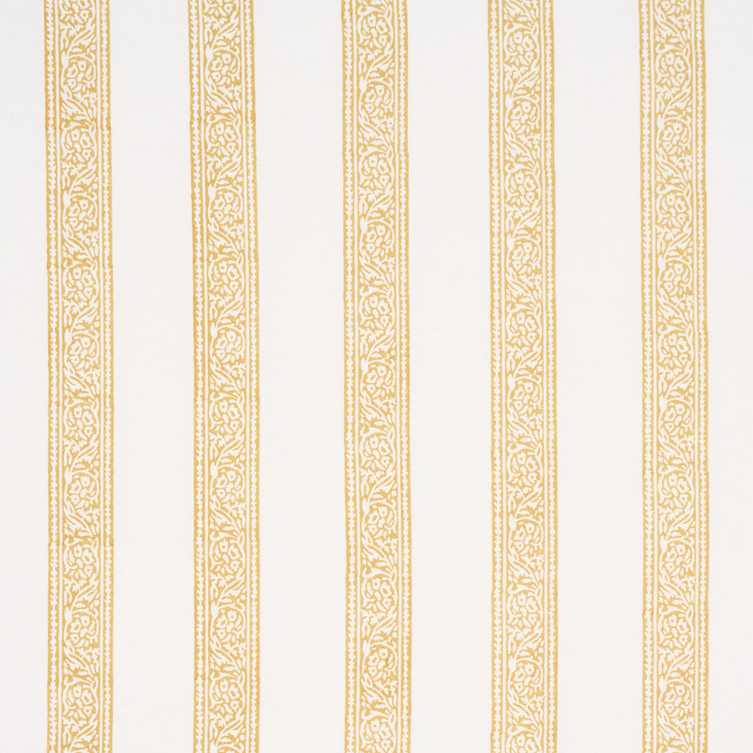 Mahdavi Stripe Hand-Block Print - Yellow by Schumacher Fabric