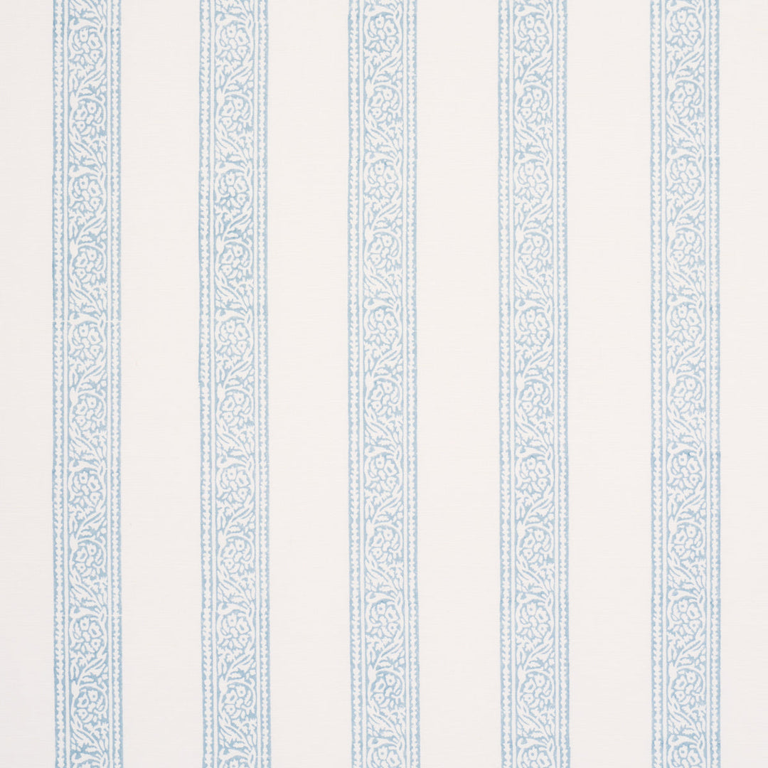 Mahdavi Stripe Hand-Block Print - Sky by Schumacher Fabric