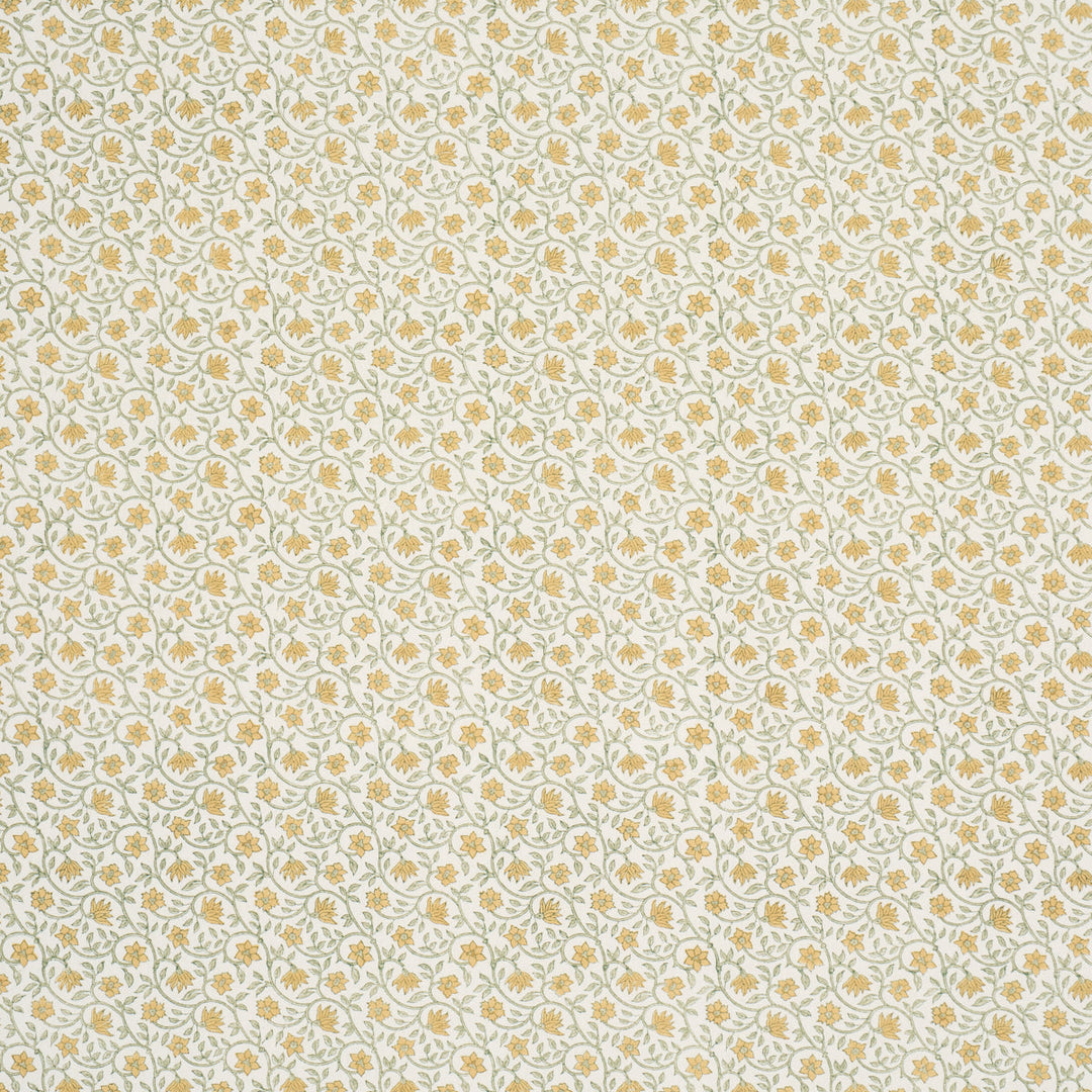 Malaya Hand-Block Print - Yellow by Schumacher Fabric