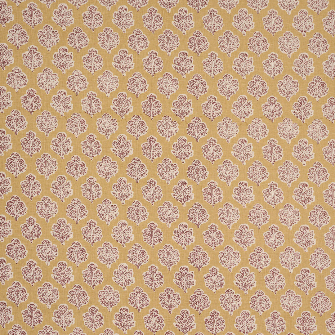 Manali Hand-Print - Red & Mustard by Schumacher Fabric