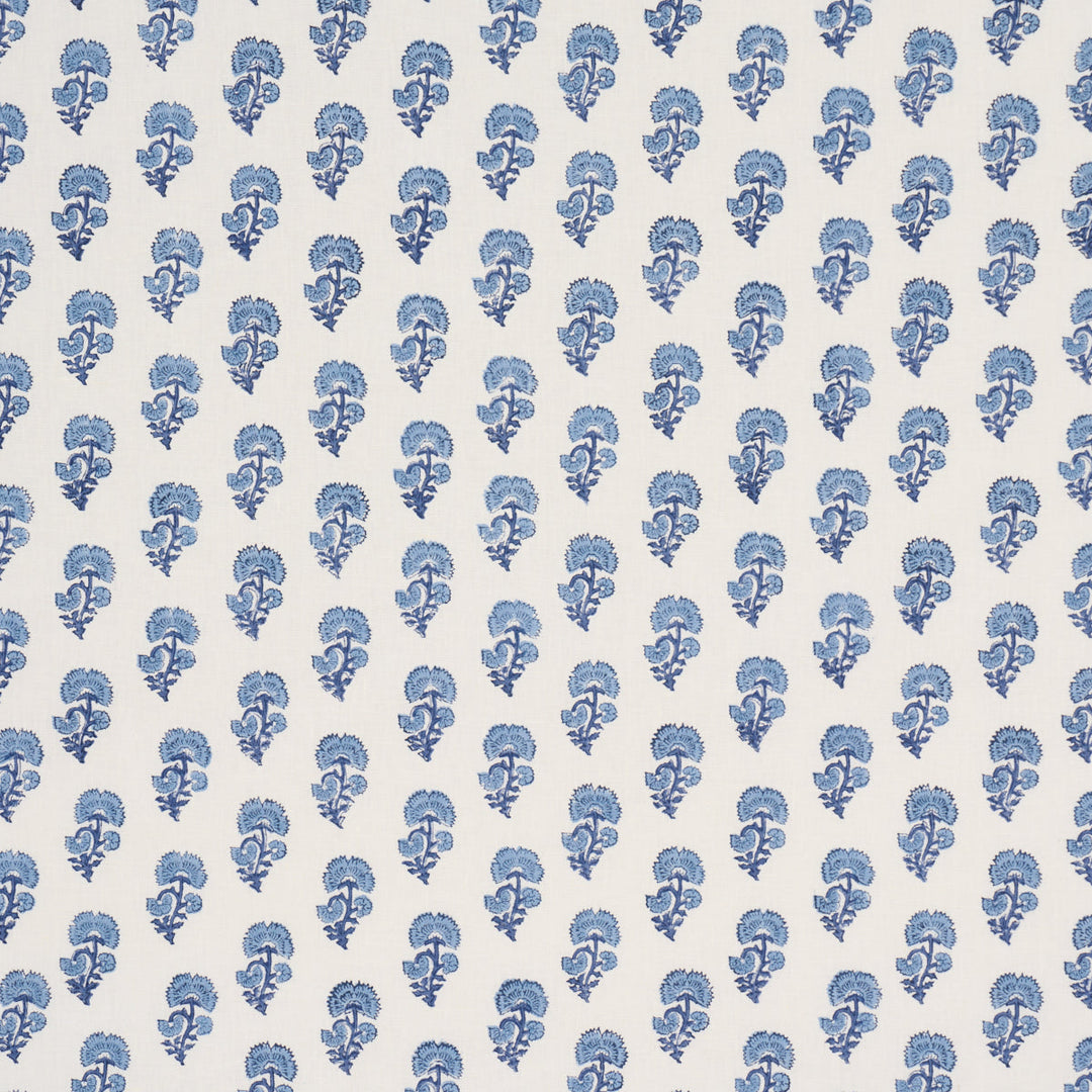 Kaasni Hand-Block Print - Indigo by Schumacher Fabric