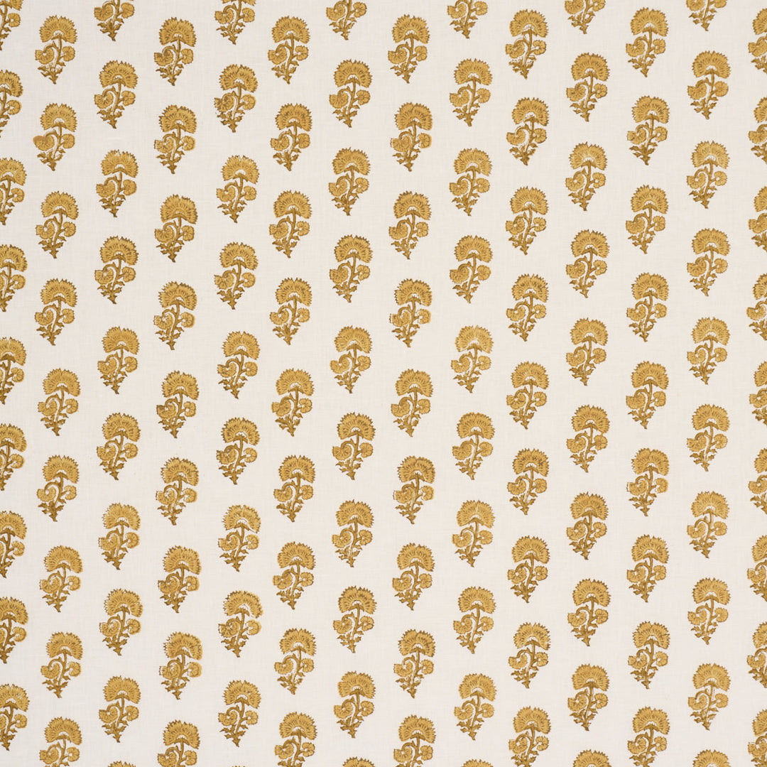 Kaasni Hand-Block Print - Yellow by Schumacher Fabric