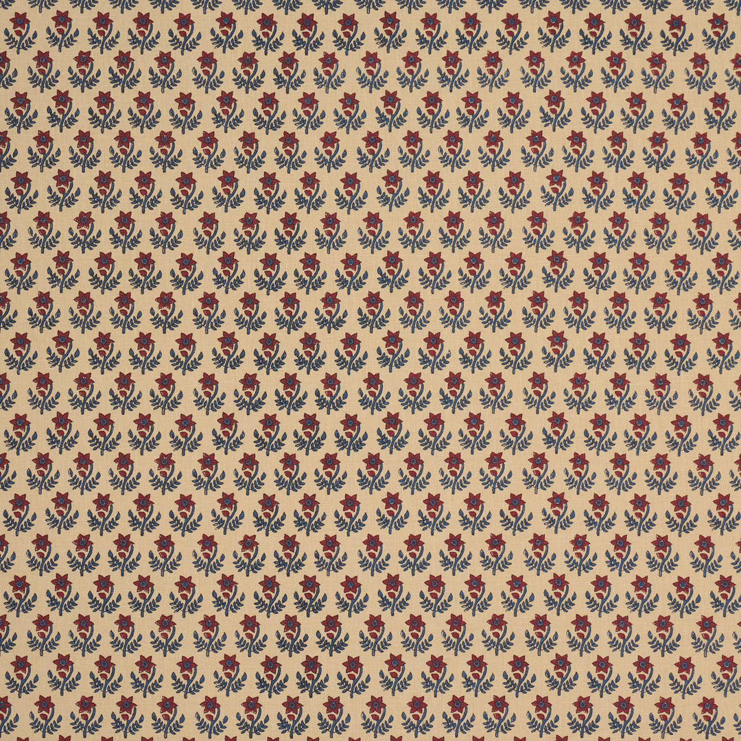 Amisha Hand-Print - Red & Indigo by Schumacher Fabric