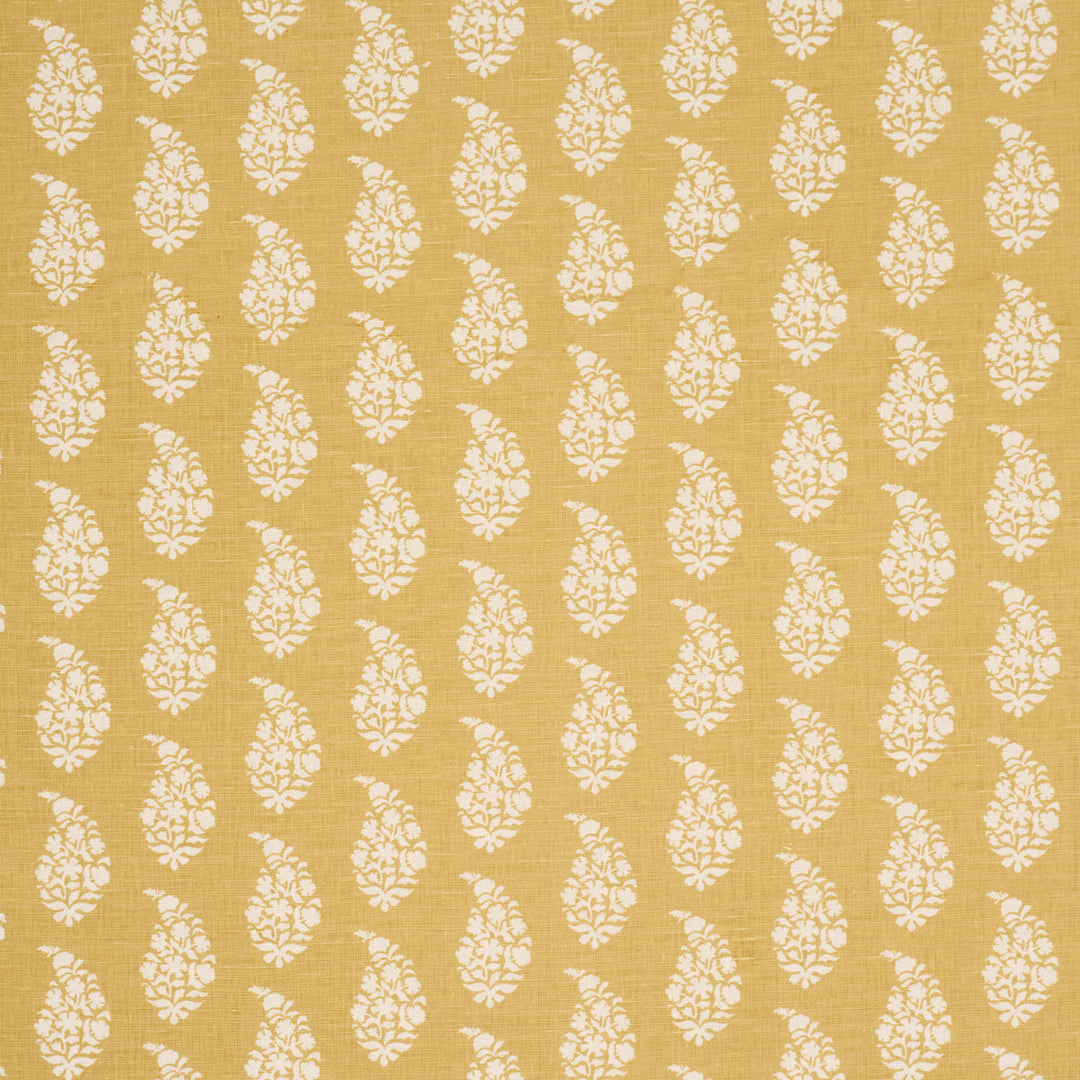 Kaia Paisley Hand-Print - Yellow by Schumacher Fabric