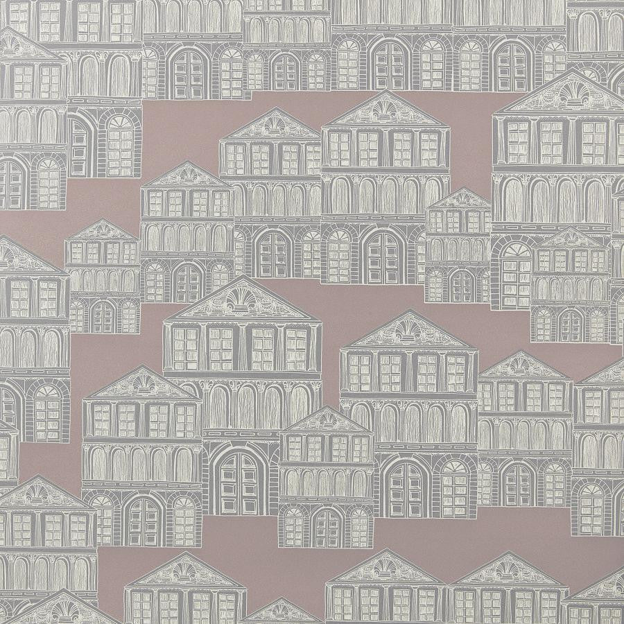 Maison (Wp) # 02 Rose by 1838 Wallcoverings Wallpaper Elodie HALF DROP PASTE THE WALL UNITED KINGDOM V-21" 20.5"X11YD - Fabric Carolina -