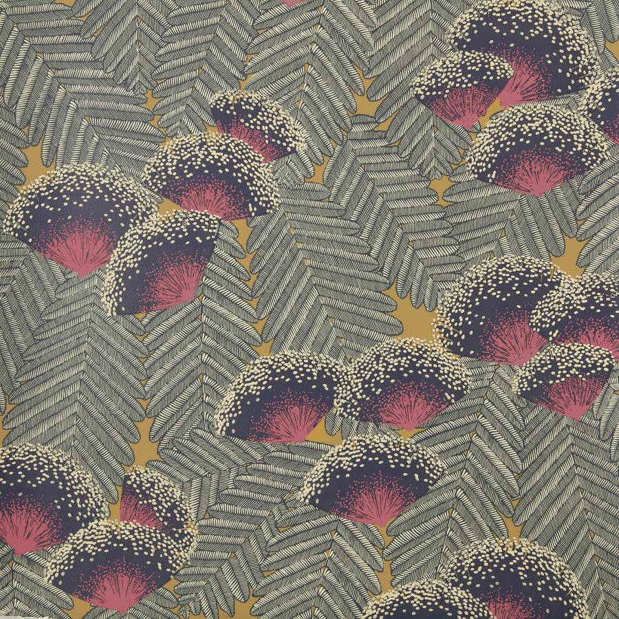 Clarice (Wp) # 03 Jet by 1838 Wallcoverings Wallpaper Elodie HALF DROP PASTE THE WALL UNITED KINGDOM V-25.5" 20.5"X11YD - Fabric Carolina -