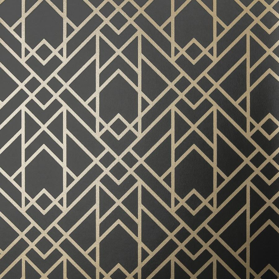Metro (Wp) # 03 Jet by 1838 Wallcoverings Wallpaper Elodie STRAIGHT PASTE THE WALL UNITED KINGDOM V-10.25" 20.5"X11YD - Fabric Carolina -