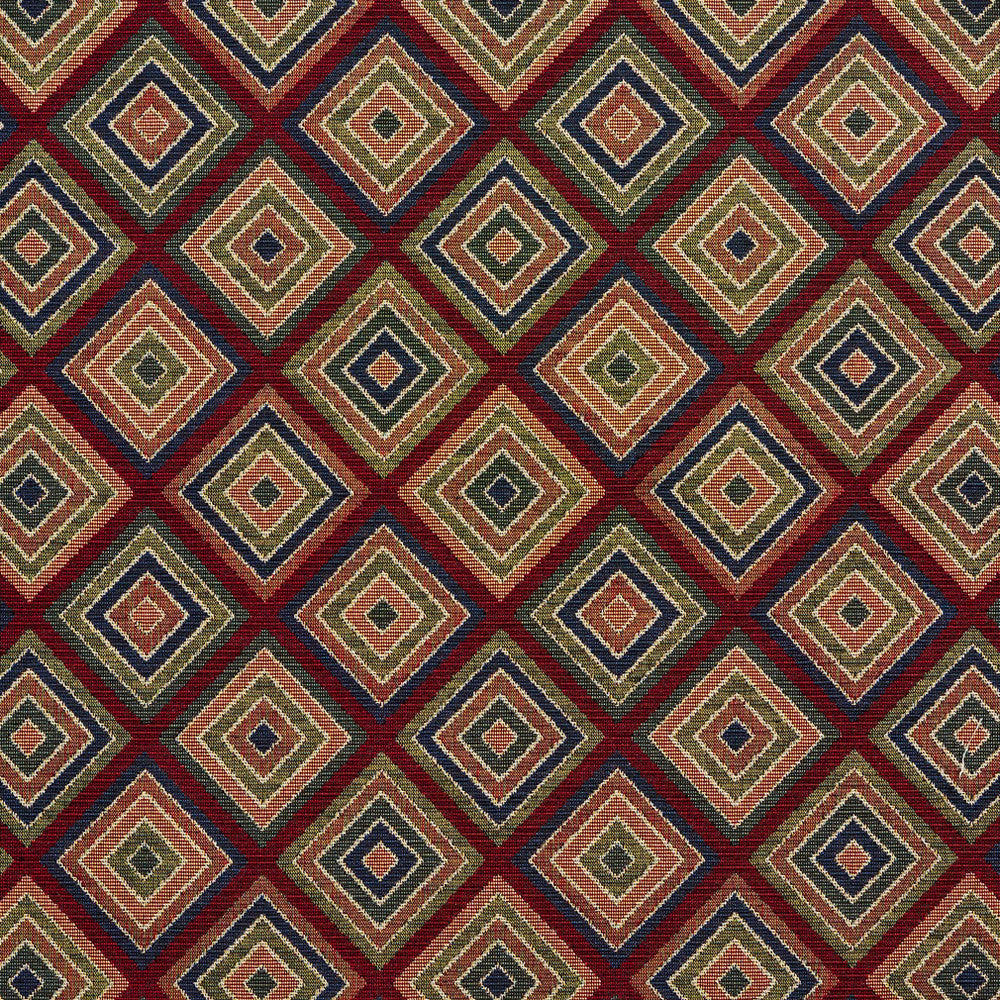 1965 Merlot Diamond by Charlotte Fabric Tapestry Classics 70% Polyester, 30% Cotton Asia Exceeds 45,000 Wyzenbeek Rubs (Heavy Duty) Horizontal: 7.5" x Vertical: 7.5" 54 Inches - Fabric Carolina -