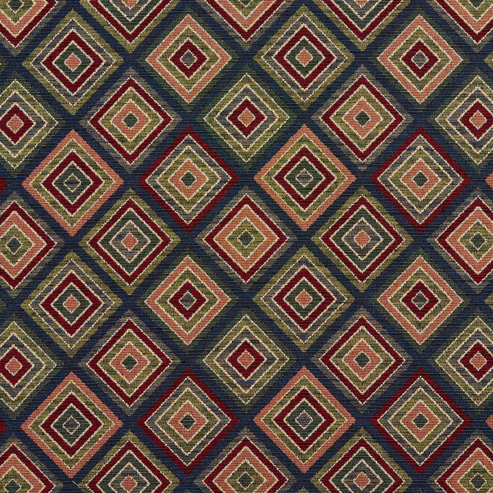 1967 Navy Diamond by Charlotte Fabric Tapestry Classics 70% Polyester, 30% Cotton Asia Exceeds 45,000 Wyzenbeek Rubs (Heavy Duty) Horizontal: 7.5" x Vertical: 7.5" 54 Inches - Fabric Carolina -